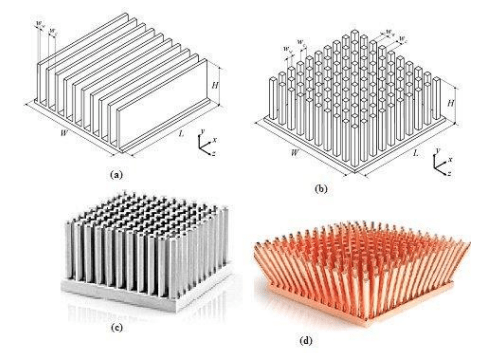 Metal Filament Four different types of metal heatsinks are shown.